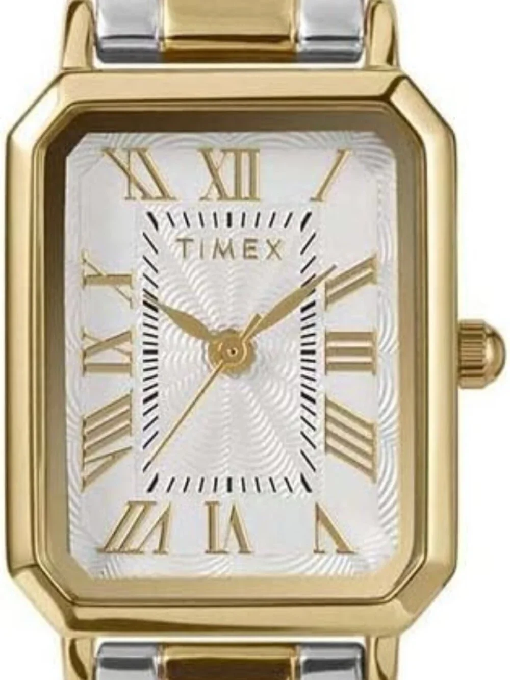 Timex Women's Trend 21 mm Watch, Two-Tone Alloy Strap White TW2Y01300